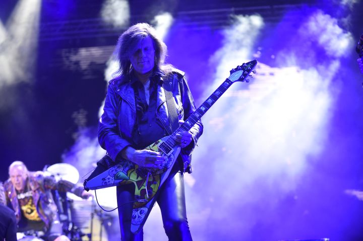 Kytarista Michael Weikath vystoupil s německou skupinou Helloween na mezinárodním metalovém festivalu Masters of Rock 13. července 2018 v areálu likérky ve Vizovicích na Zlínsku.