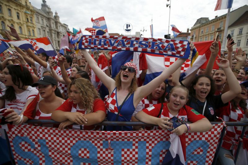 Chorvatští fanoušci vyšli do ulic slavit.