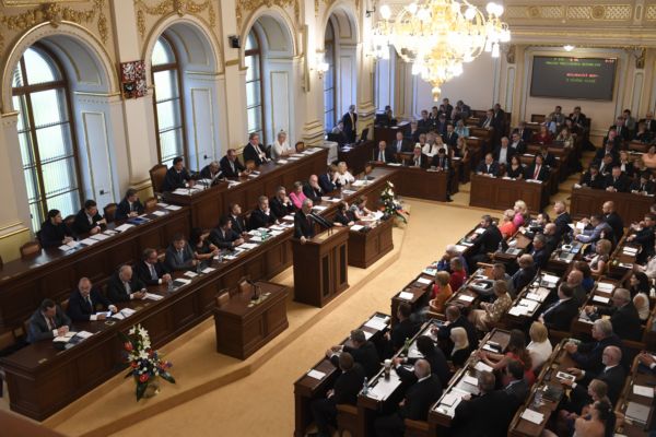 Prezident Miloš Zeman v Poslanecké sněmovně.
