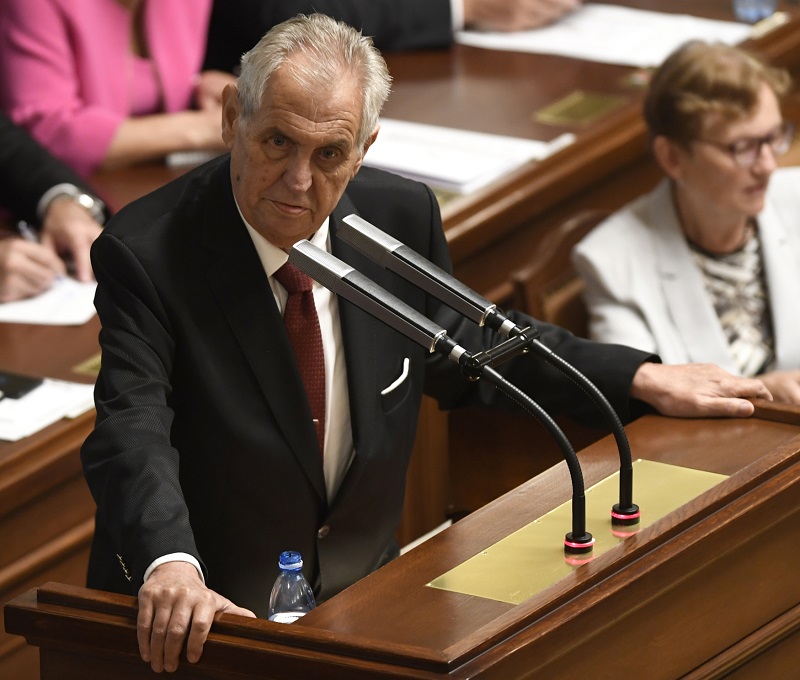 Prezident Miloš Zeman promluvil v Poslanecké sněmovně před hlasováním o důvěře vládě.