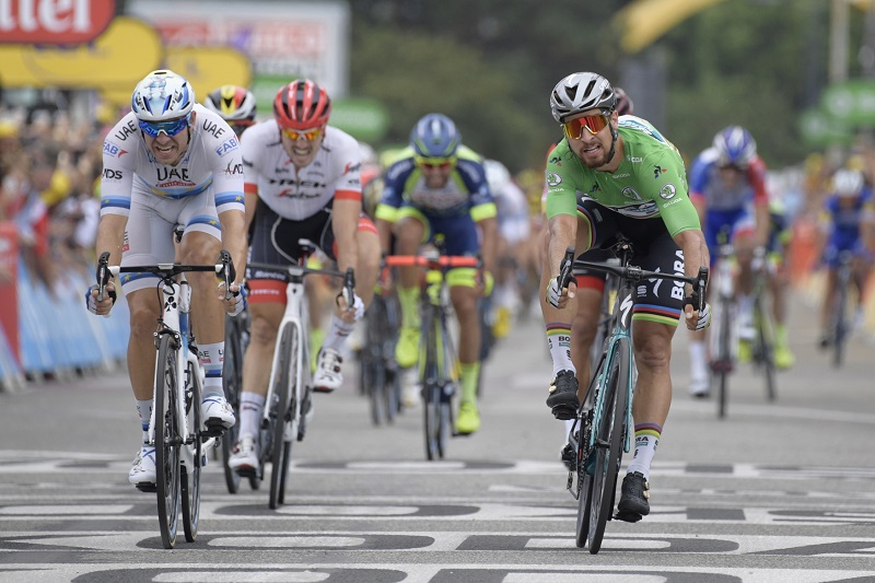 Peter Sagan v cíli třinácté etapy Tour de France.