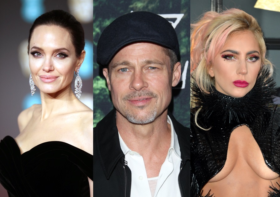 Angelina Jolie, Brad Pitt a Lady Gaga.