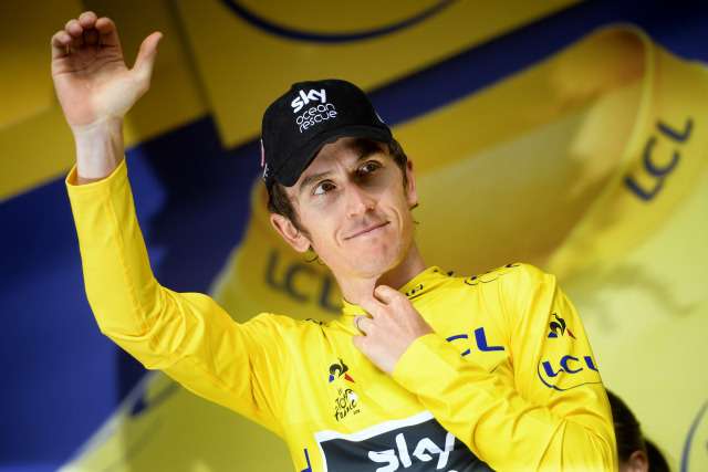 Britský cyklista Geraint Thomas. 