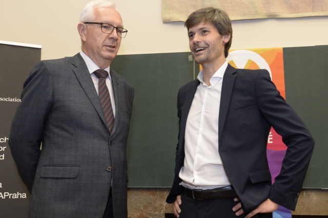 Jiří Drahoš (vlevo) a Marek Hilšer (vpravo).