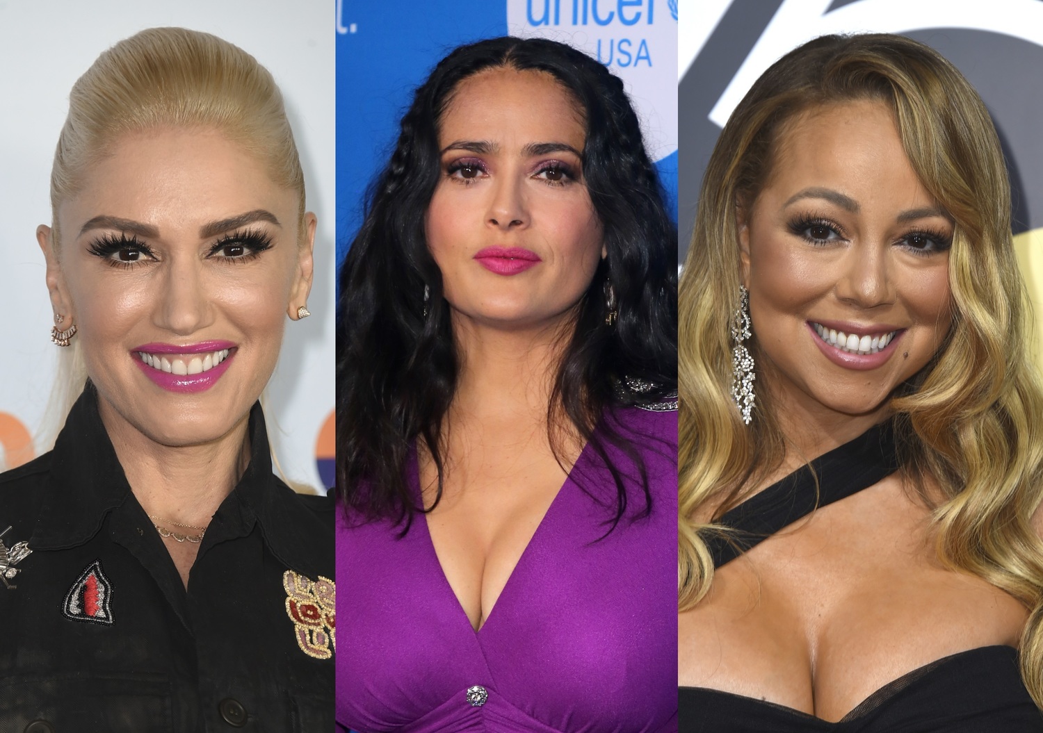 Gwen Stefani, Salma Hayek a Mariah Carey.