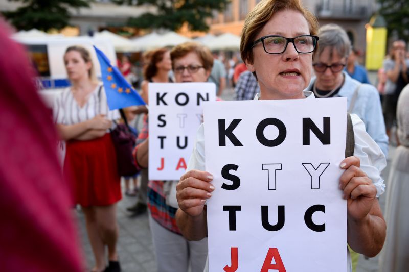 Demonstrace za nezávislost polské justice.