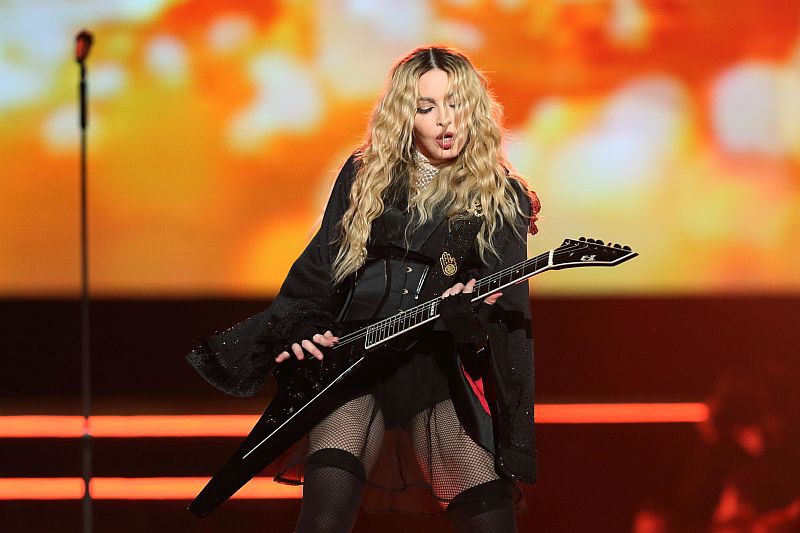 Madonna během koncertu v Praze v roce 2015.