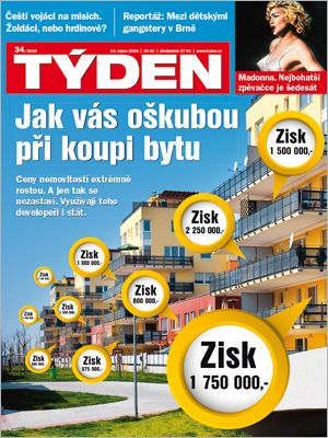 Titulní strana časopisu TÝDEN.