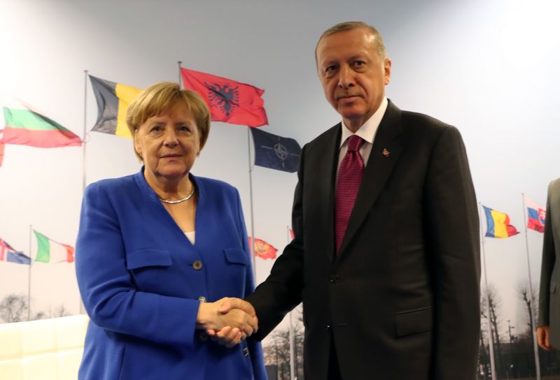 Německá kancléřka Angela Merkelová a turecký prezident Recep Tyyip Erdoğan.