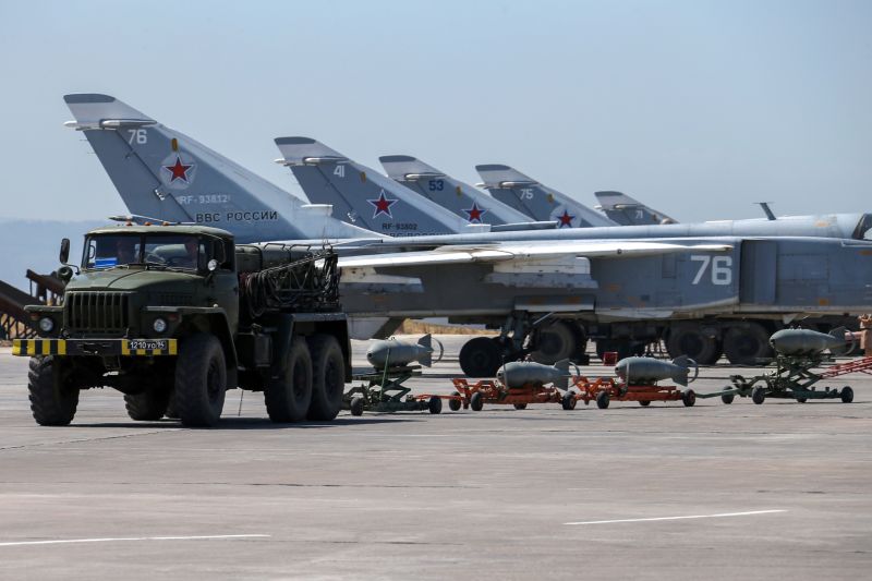 Ruské stíhačky a bombardéry v Sýrii.