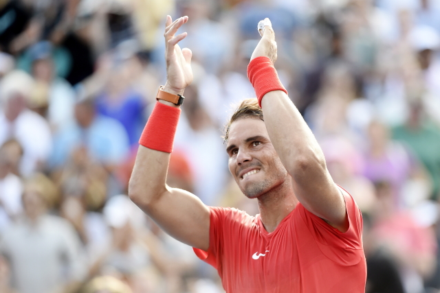 Rafael Nadal po triumfu na Rogers Cupu.