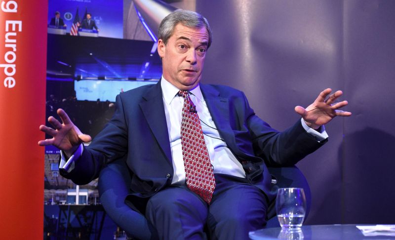 Bývalý vůdce Strany nezávislosti Spojeného království (UKIP) Nigel Farage.