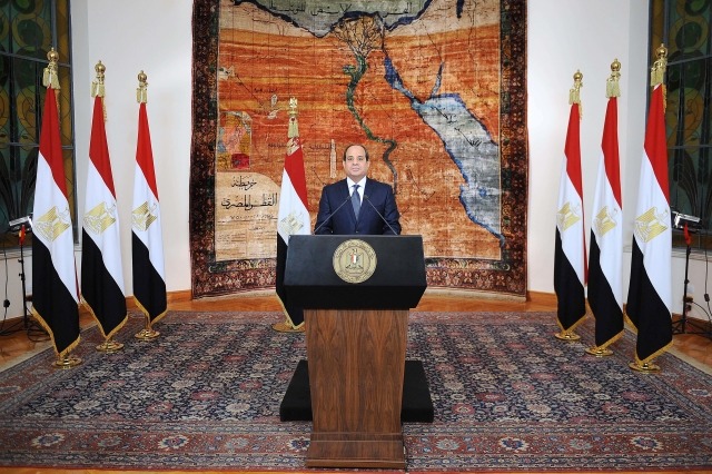 Egyptský prezident Abdal Fattáh Sísí. Egyptský prezident Abdal Fattáh Sísí.