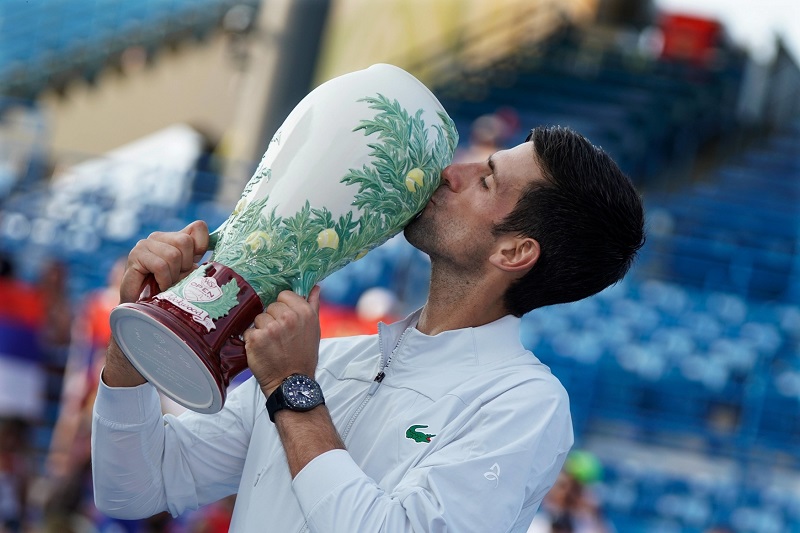 Novak Djokovič si připsal poslední trofej z Masters. Novak Djokovič si připsal poslední trofej z Masters.