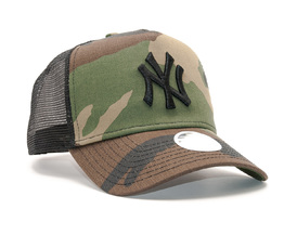 Dámská Kšiltovka New Era Camo Team Aframe Trucker New York Yankees 9FORTY Woodland Camo Snapback.