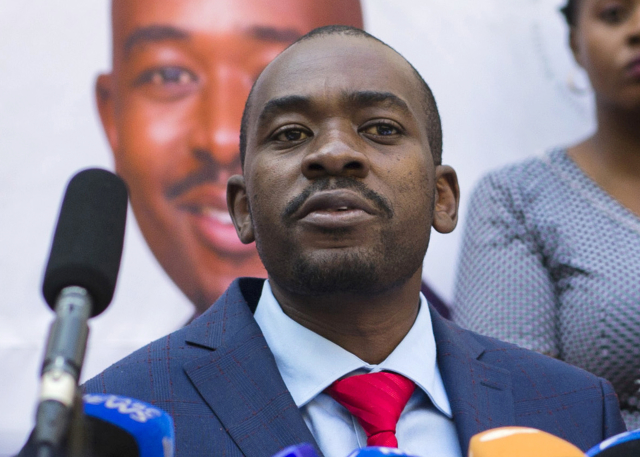 Vůdce zimbabwské opozice Nelson Chamisa.