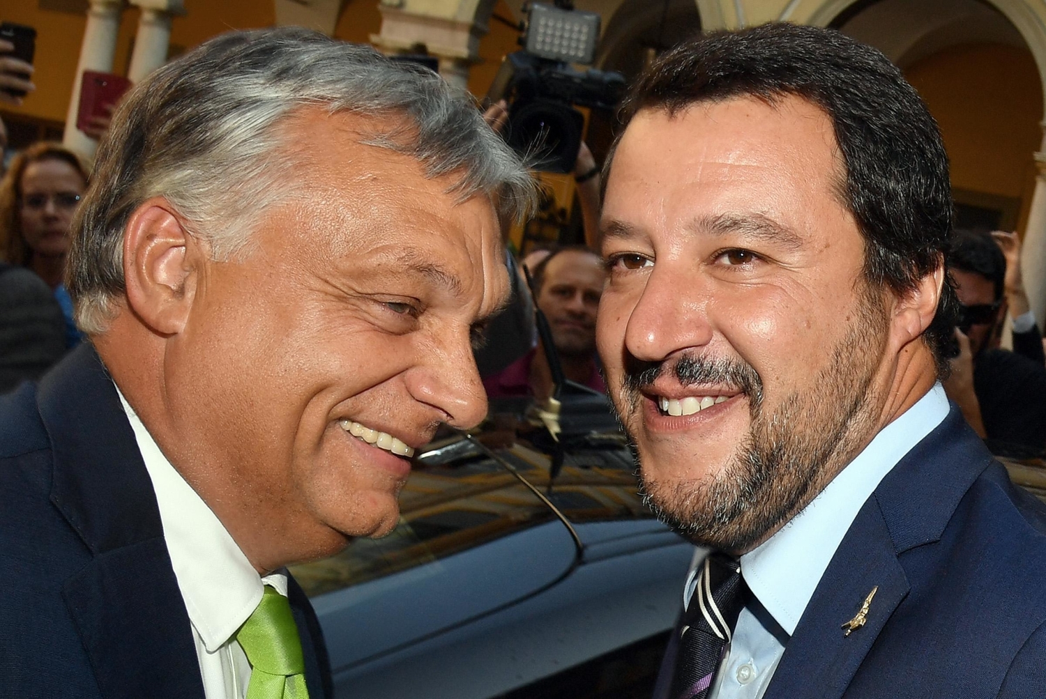 Viktor Orbán (vlevo) a Matteo Salvini. Viktor Orbán (vlevo) a Matteo Salvini.
