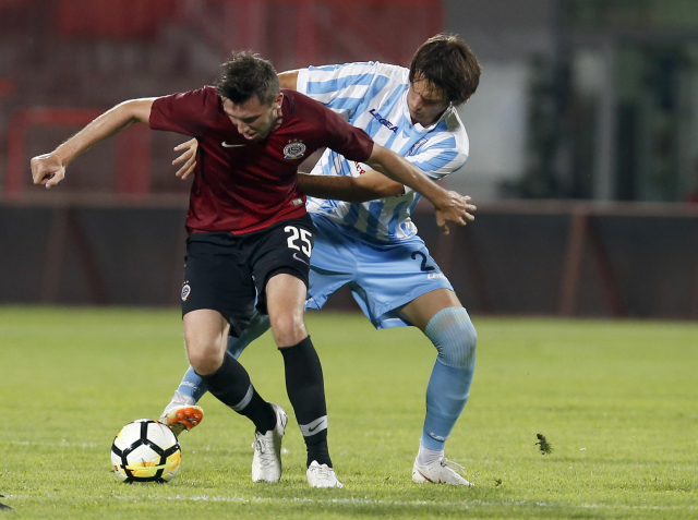 Jiří Kulhánek v zápase proti Subotici. Jiří Kulhánek v zápase proti Subotici.