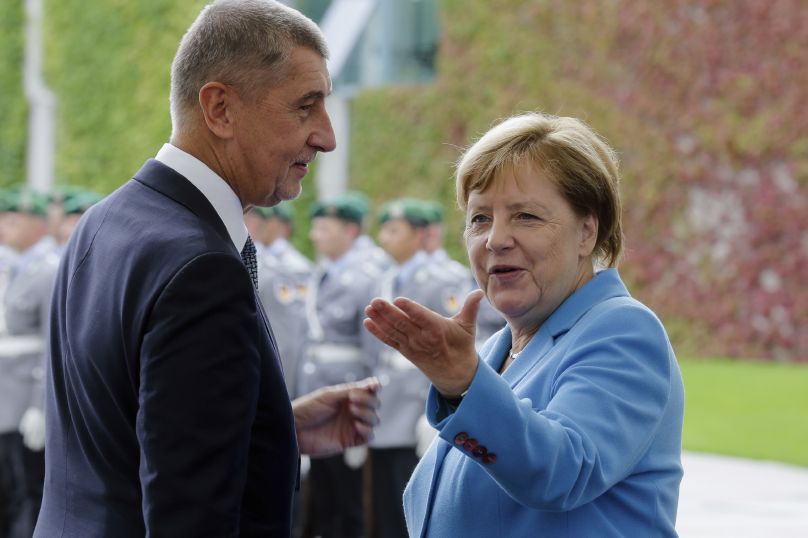 Andrej Babiš a Angela Merkelová.