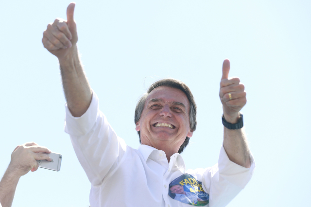 Brazilský prezidentský kandidát Jair Bolsonaro.