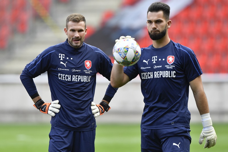 Tomáš Koubek na tréninku reprezentace společně s Ondřejem Kolářem. Tomáš Koubek na tréninku reprezentace společně s Ondřejem Kolářem.