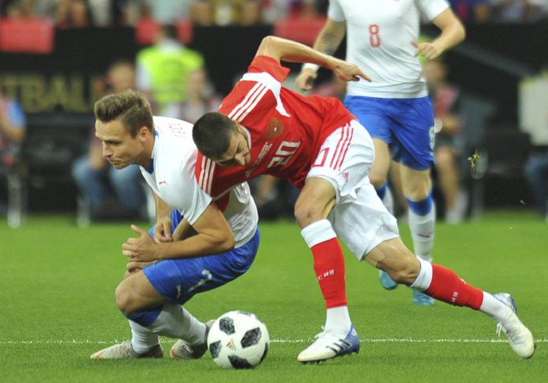 Momentka z utkání Česko - Rusko.