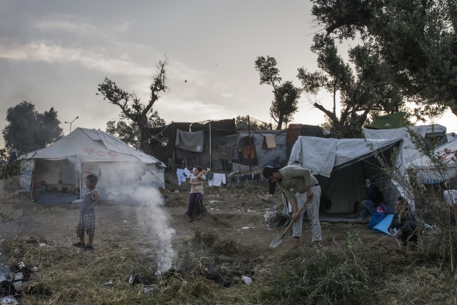 Uprchlický tábor na ostrově Lesbos.