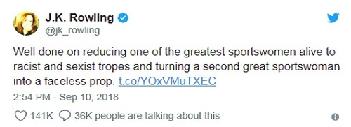 Reakce spisovatelky J. K. Rowlingové.