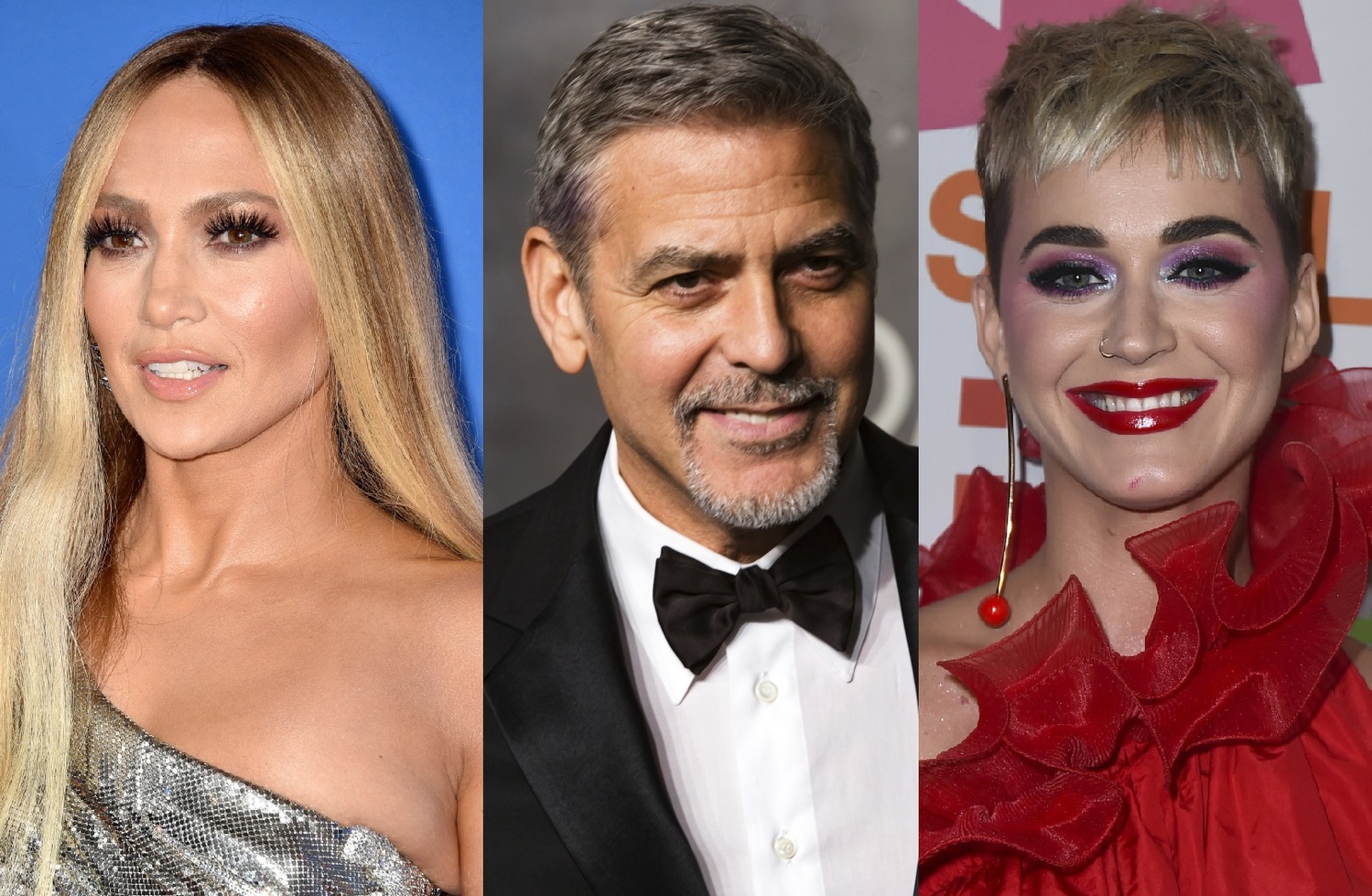 Jennifer Lopez, Goerge Clooney a Katy Perry.
