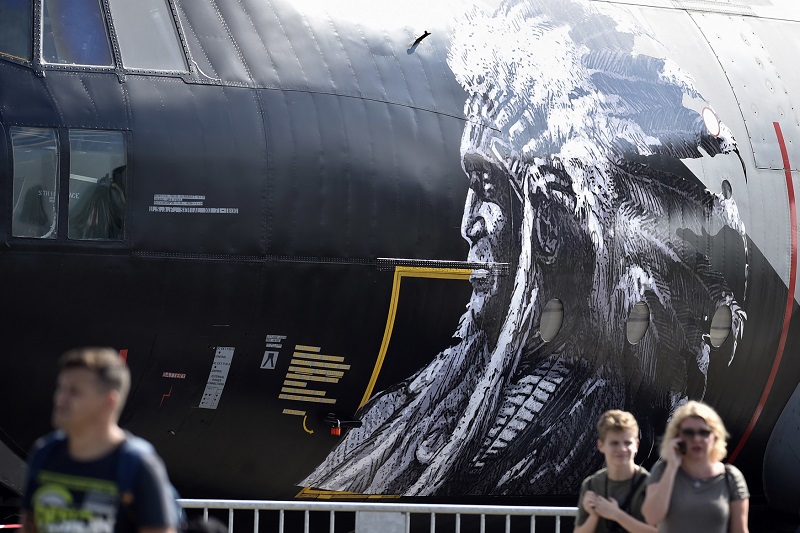 Na snímku je letoun C-130 Hercules během dnů NATO v Mošnově.