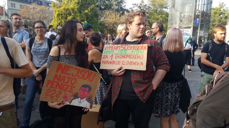Protest v Praze.