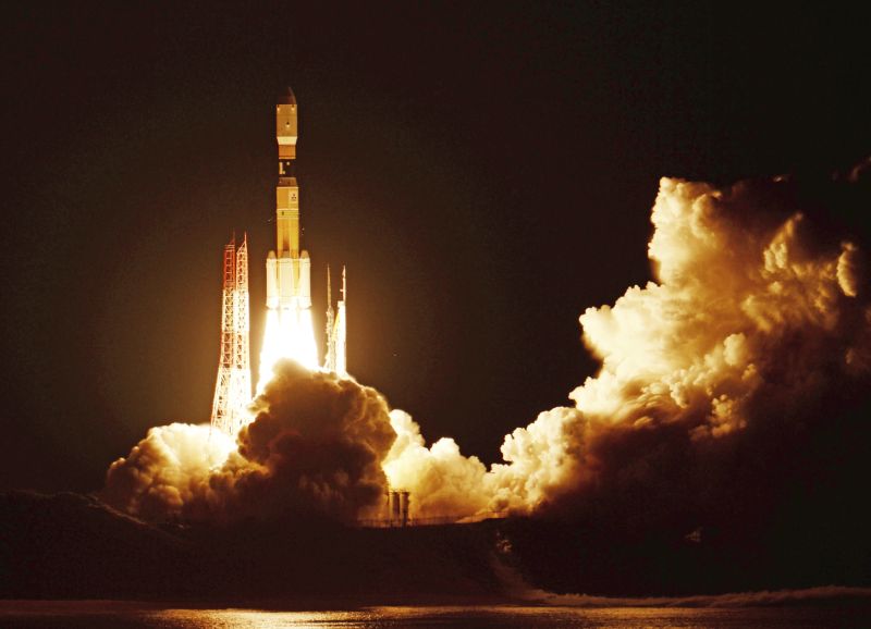 Start rakety H-IIB z vesmírného střediska v Tanegašimě.