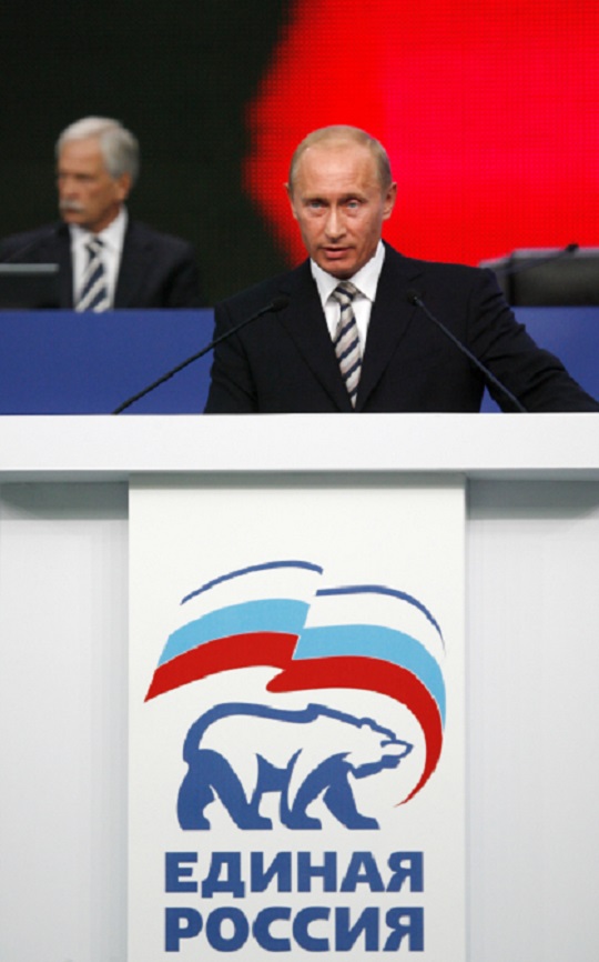 Jednotné Rusko a Vladmir Putin. 