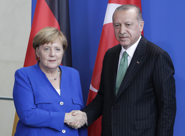 Angela Merkelová a Recep Tayyip Erdoğan.