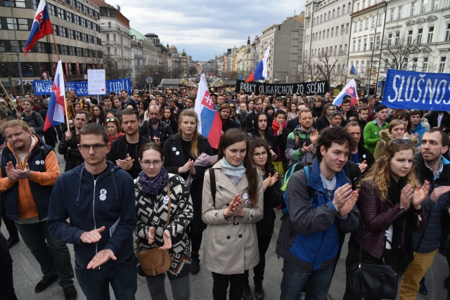 Protest Za slušné Slovensko z letošního dubna. 