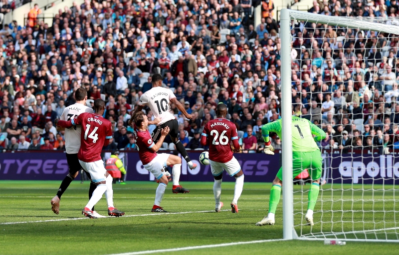 Fotbalisté Manchesteru United v zápase s West Hamem. Fotbalisté Manchesteru United v zápase s West Hamem.