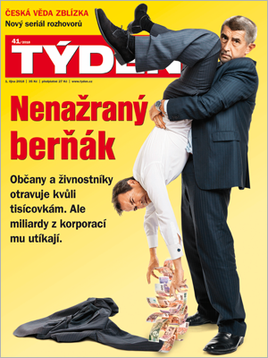 Titulní strana časopisu TÝDEN.