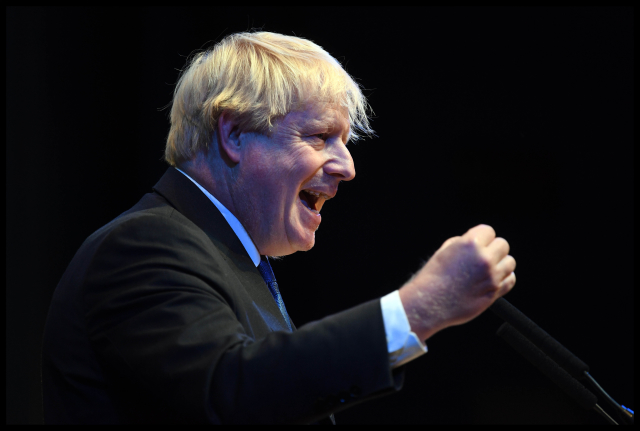 Boris Johnson na konferenci Konzervativní strany.
