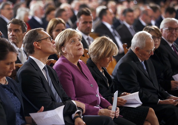 Německá kancléřka Angela Merkelová při ekumenické mši v Berlíně.