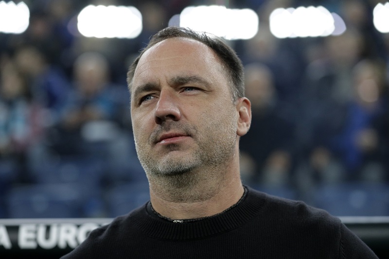Trenér Slavie Jindřich Trpišovský v zápase proti Zenitu Petrohrad.