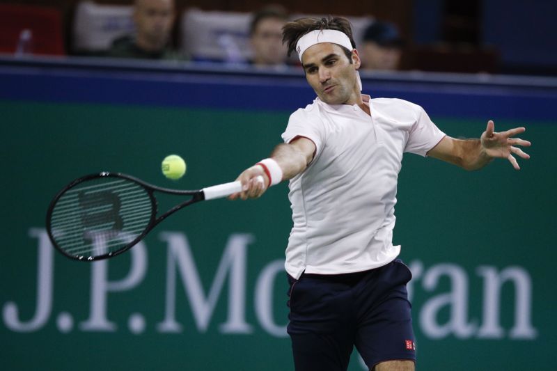 Roger Federer na turnaji v Šanghaji.