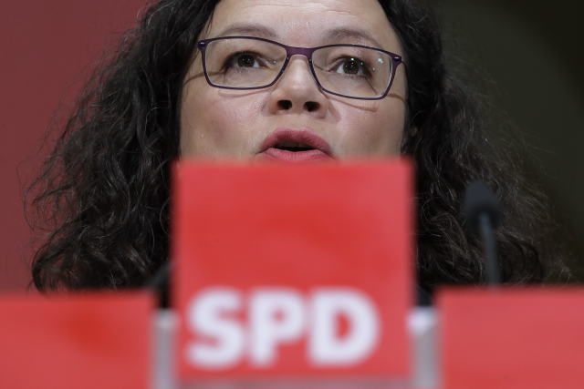 Šéfka SPD Andrea Nahlesová.