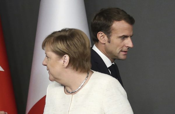 Německá kancléřka Angela Merkelová a francouzský prezident Emmanuel Macron.