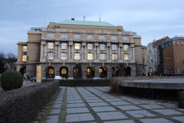 Budova Filozofické fakulty Univerzity Karlovy v Praze. 