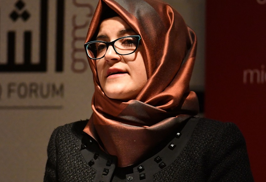 Hatice Cengizová, snoubenka zavražděného novináře Džamála Chášukdžího.