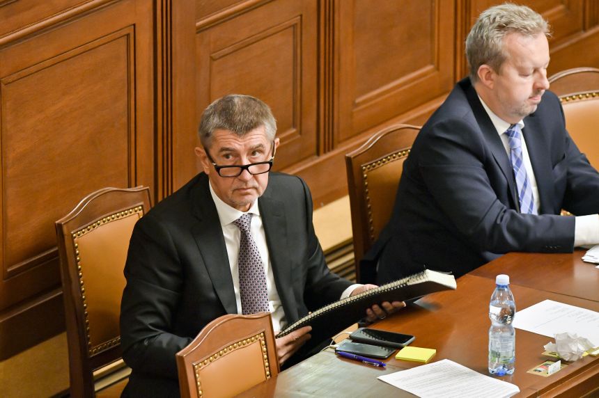 Premiér Andrej Babiš ve sněmovně.