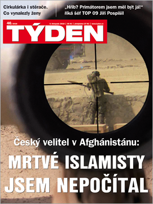Titulní strana časopisu TÝDEN.