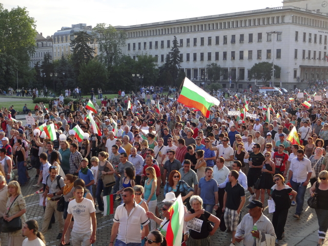 Protestní akce v ulicích Sofie (ilustrační foto). Protestní akce v ulicích Sofie (ilustrační foto).