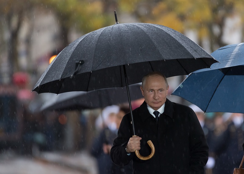 Vladimír Putin v Paříži při oslavách 100. výročí konce první světové války.
