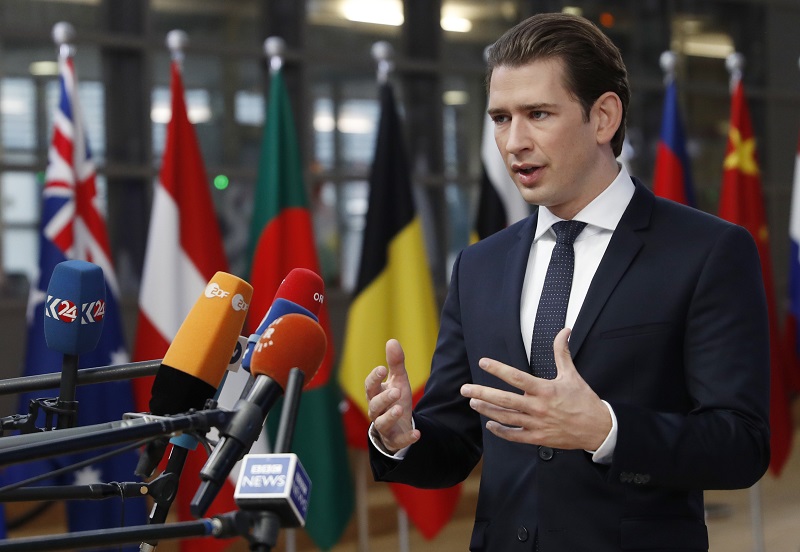 Rakouský kancléř Sebastian Kurz.